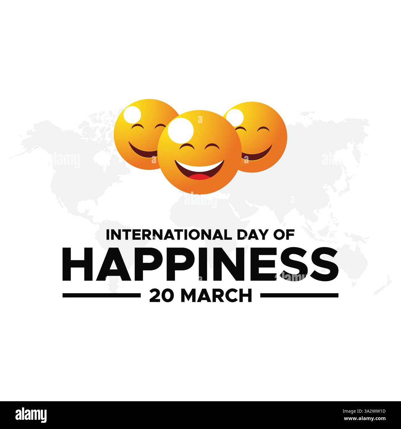 Giornata Internazionale della felicità, celebrazione della giornata Mondiale della felicità illustrazione con espressione del volto sorridente giallo per banner Web Illustrazione Vettoriale Giornata Internazionale della felicità, celebrazione della giornata Mondiale della felicità illustrazione con espressione del volto sorridente giallo per banner Web Illustrazione Vettoriale