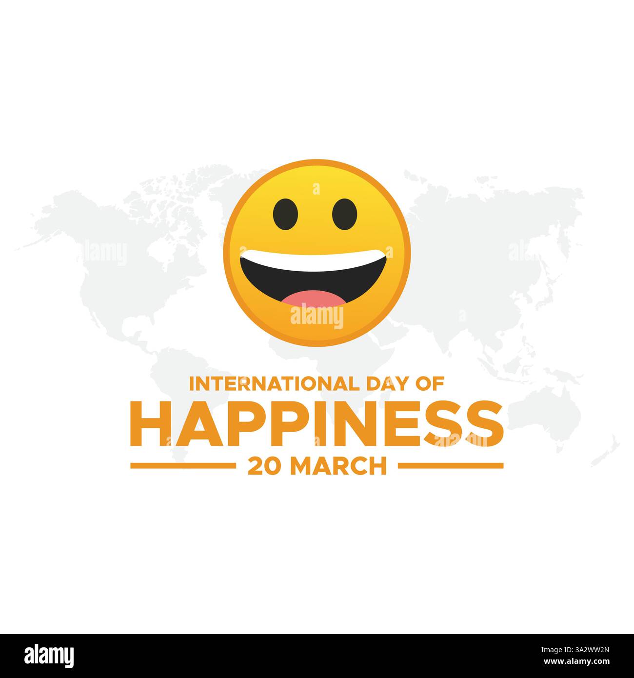 Giornata Internazionale della felicità, celebrazione della giornata Mondiale della felicità illustrazione con espressione del volto sorridente giallo per banner Web Illustrazione Vettoriale Giornata Internazionale della felicità, celebrazione della giornata Mondiale della felicità illustrazione con espressione del volto sorridente giallo per banner Web Illustrazione Vettoriale