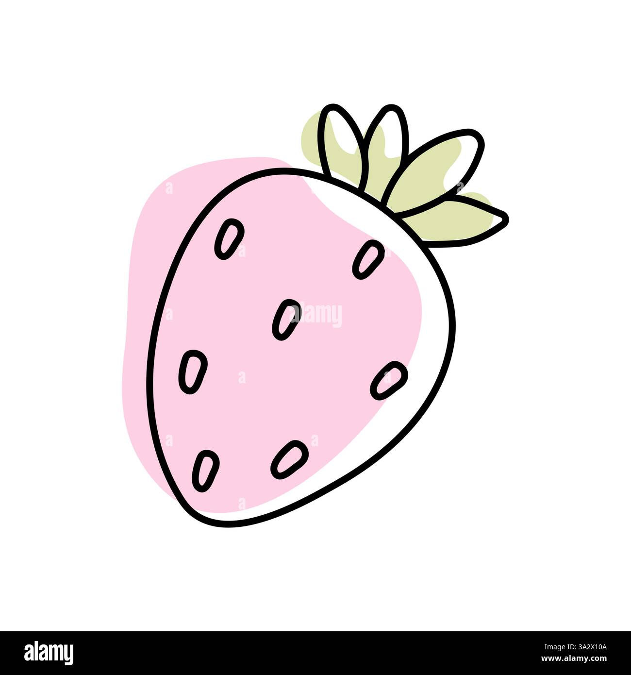 Illustrazione di fragole con sfondo rosa chiaro che mostra i colori e i dettagli vivaci Illustrazione Vettoriale