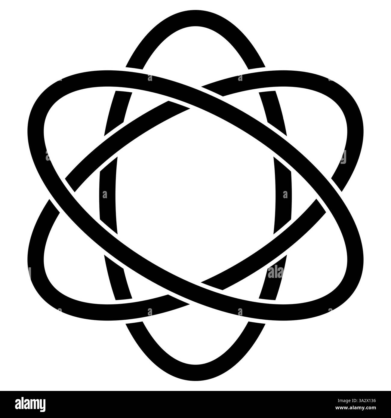 Orbite ellittiche nere intersecanti percorsi di orbita connessioni infinite simbolo Illustrazione Vettoriale