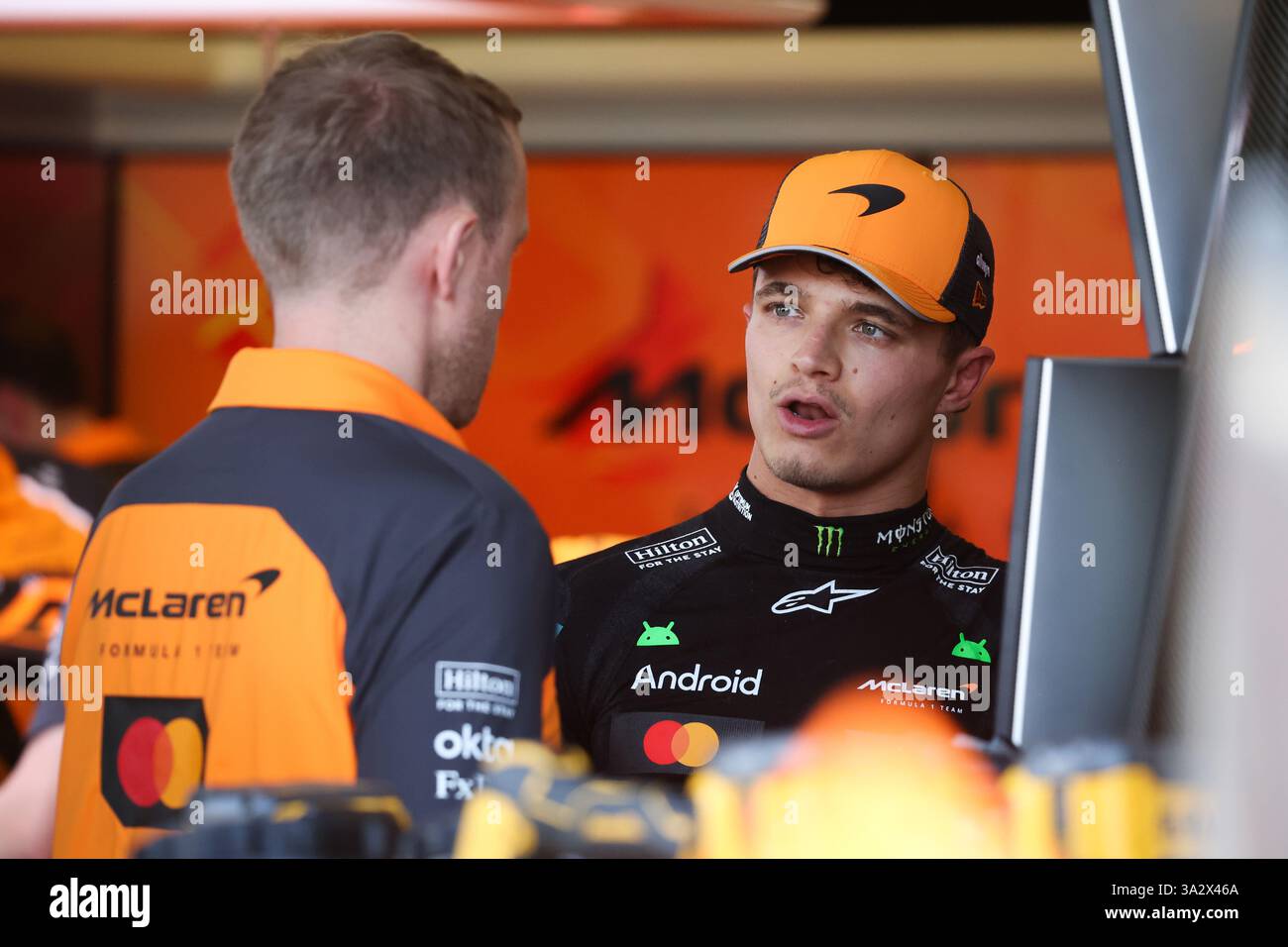 NORRIS Lando (gbr), McLaren F1 Team MCL39, ritratto durante il Gran Premio d'Australia di Formula 1 Louis Vuitton 2025, 1° round del Campionato del mondo di Formula 1 FIA 2025 dal 14 al 16 marzo 2025 sull'Albert Park Grand Prix Circuit, a Melbourne, Australia Foto Stock