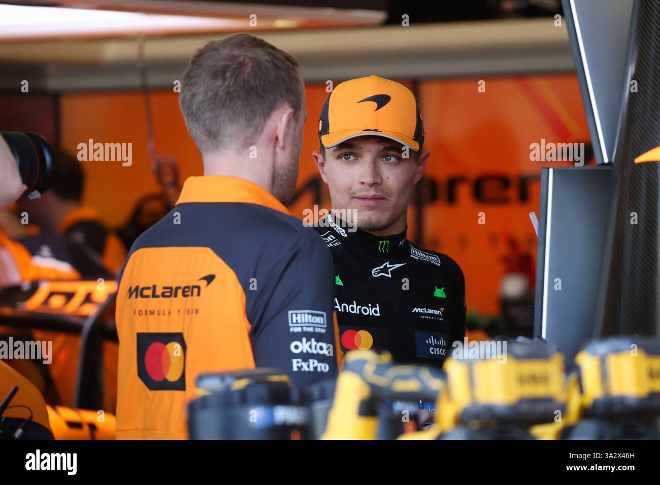 NORRIS Lando (gbr), McLaren F1 Team MCL39, ritratto durante il Gran Premio d'Australia di Formula 1 Louis Vuitton 2025, 1° round del Campionato del mondo di Formula 1 FIA 2025 dal 14 al 16 marzo 2025 sull'Albert Park Grand Prix Circuit, a Melbourne, Australia Foto Stock