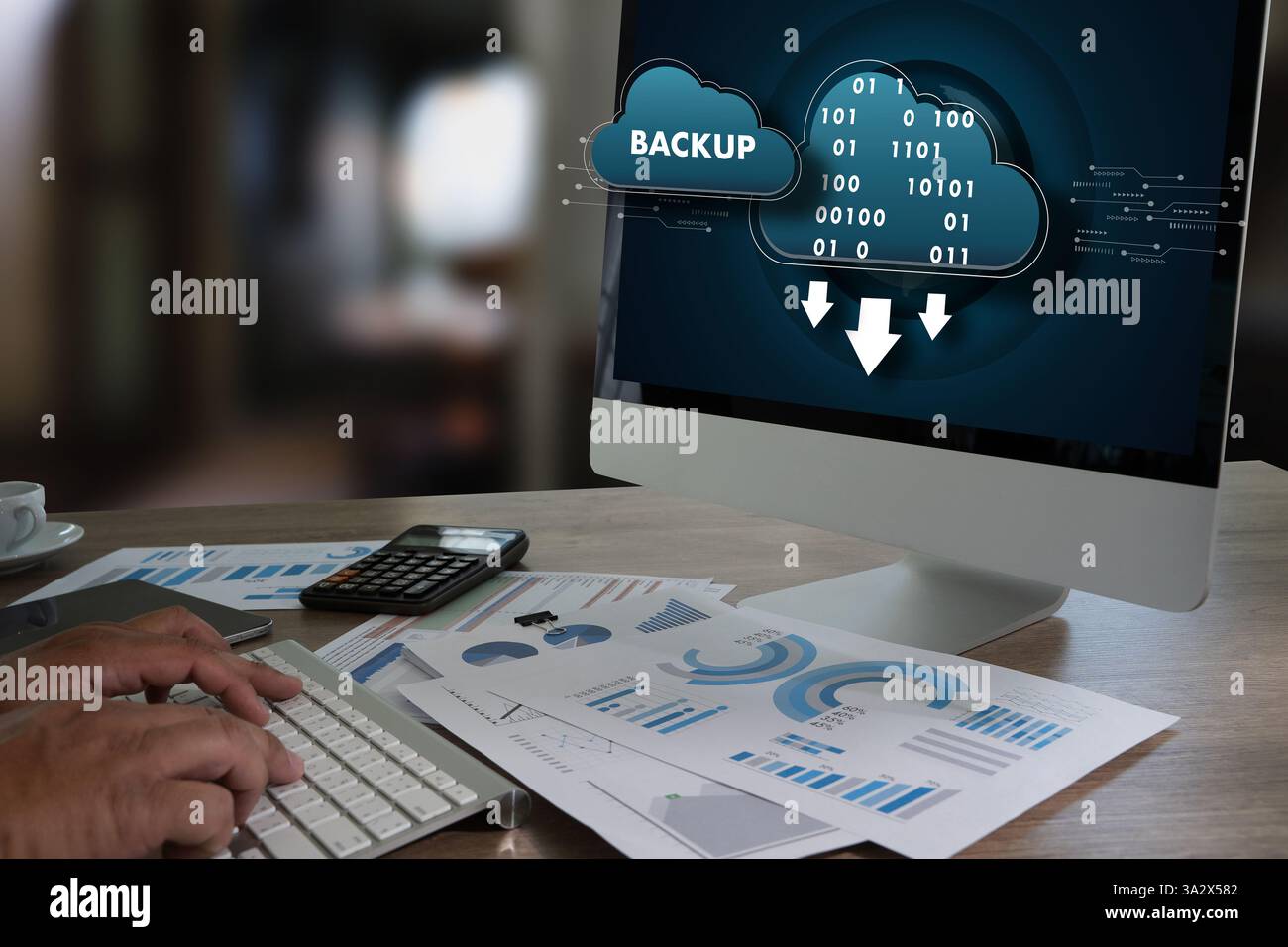 LIVE STREAMING Backup Download digitale di elaborazione un trasferimento dei dati , il download di streaming Foto Stock