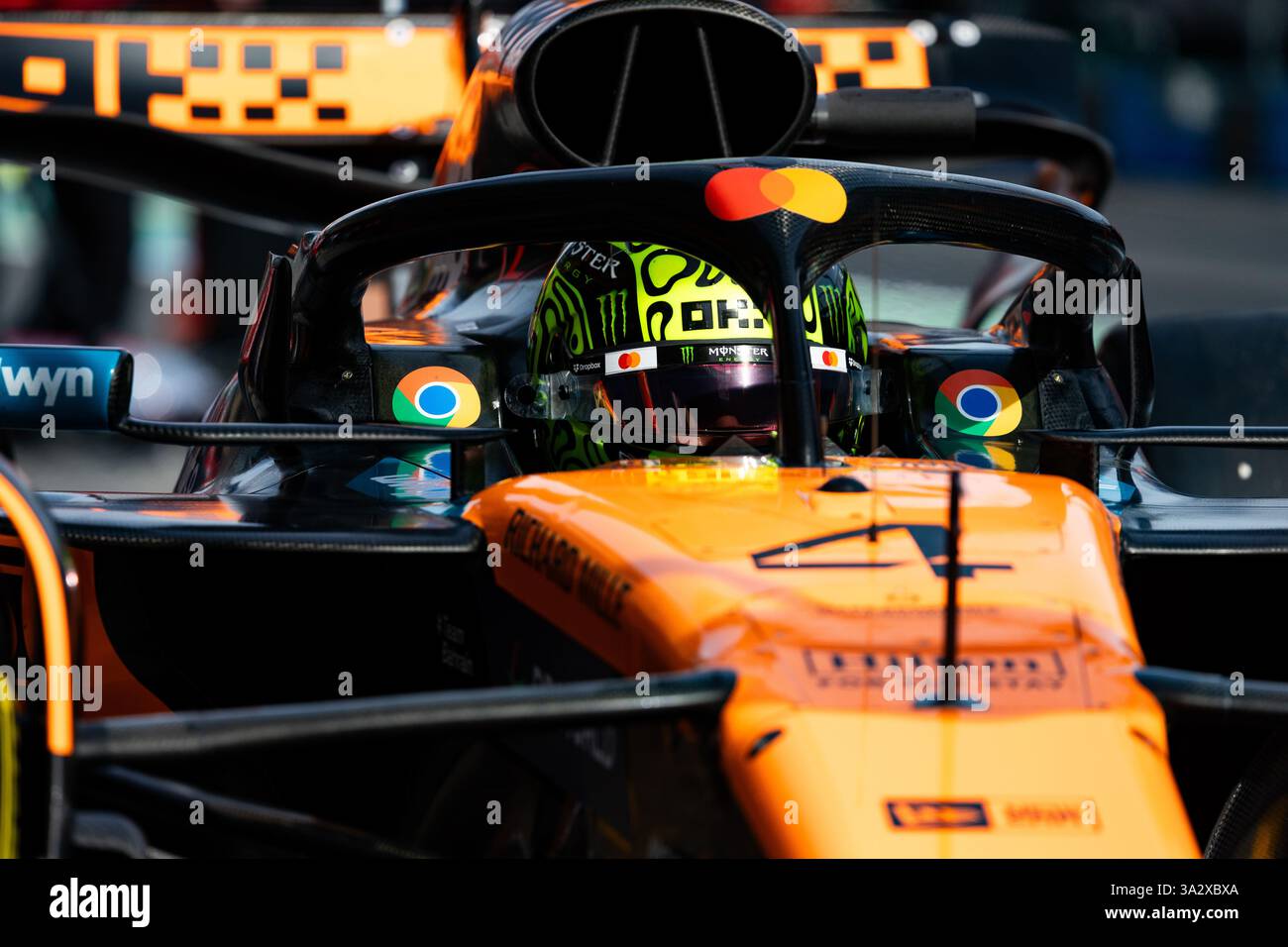 NORRIS Lando (gbr), McLaren F1 Team MCL39, ritratto durante il Gran Premio d'Australia di Formula 1 Louis Vuitton 2025, 1° round del Campionato del mondo di Formula 1 FIA 2025 dal 14 al 16 marzo 2025 sull'Albert Park Grand Prix Circuit, a Melbourne, Australia Foto Stock