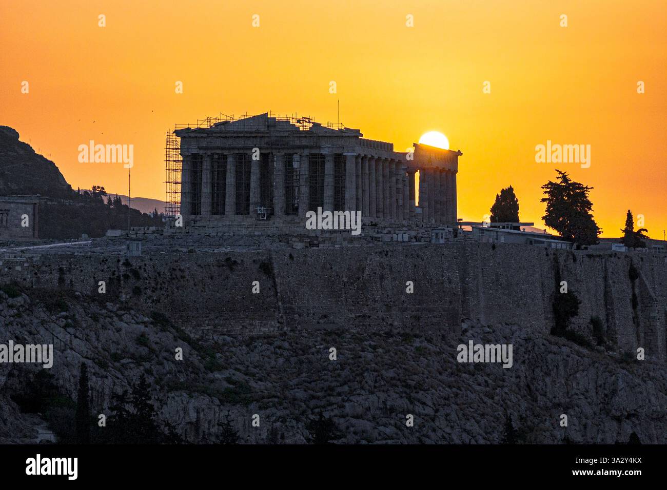 Partenone all'alba, Acropoli, Atene Foto Stock
