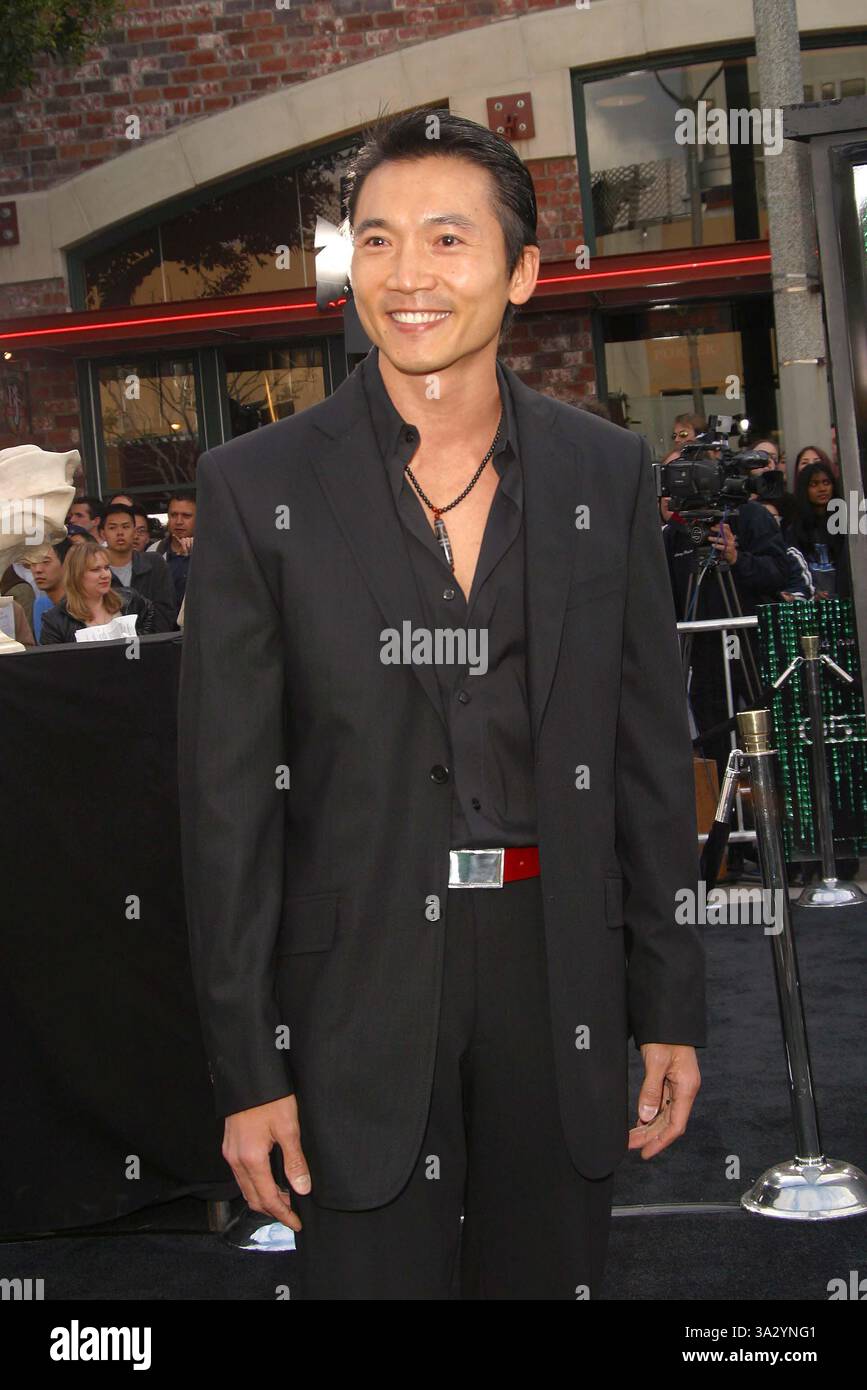 7 maggio 2003 - Los Angeles, CA, USA - COLLIN CHOU -..THE MATRIX RELOADED - PREMIERE -. MANN VILLAGE THEATER, WESTWOOD, CALIFORNIA -. 7 MAGGIO 2003. NINA PROMMER/ 2003 K30327NP(immagine di credito: © Globe Photos/ZUMAPRESS.com) Foto Stock