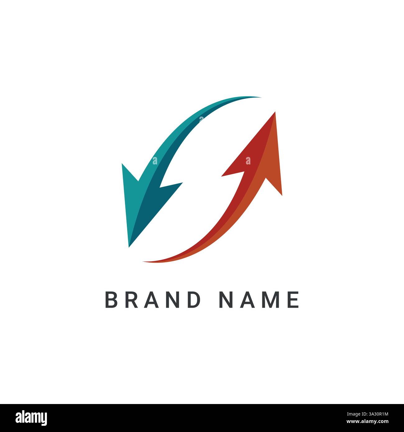 Simbolo del logo Modern Business Trade & Exchange Arrows. Illustrazione Vettoriale