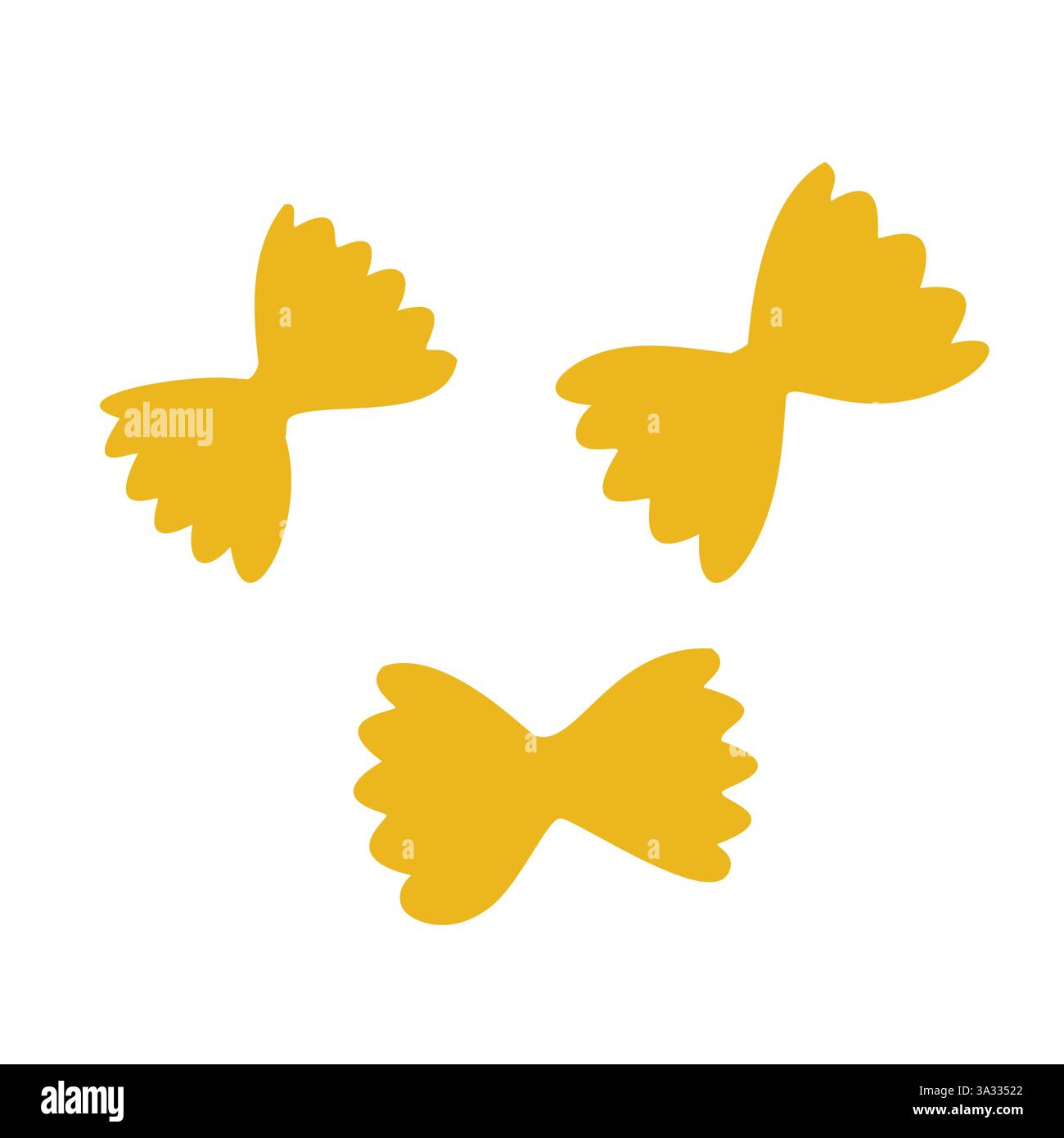 immagine vettoriale dell'icona del simbolo delle emoji alimentari della pasta farfalle Illustrazione Vettoriale