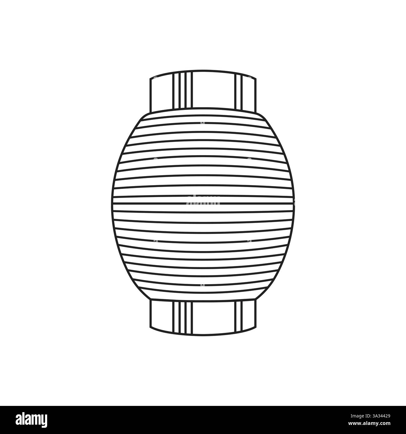 immagine vettoriale dell'icona del simbolo emoji della lanterna di carta Illustrazione Vettoriale