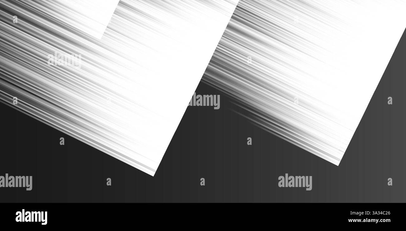 Immagine astratta in bianco e nero con diagonale, lucido motivo a righe oblique sovrapposte a forme quadrate su sfondo scuro. La modalità dinamica Illustrazione Vettoriale