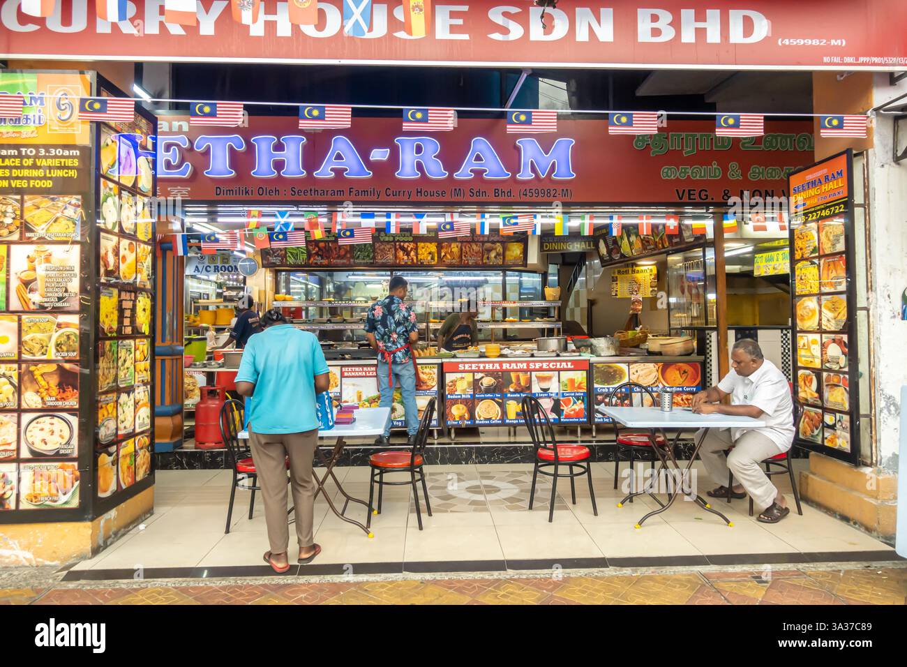 Detha-RAM Curry House SDN BHD, un ristorante di cucina indiana a Little India Brickfields, Kuala Lumpur, Malesia. Foto Stock