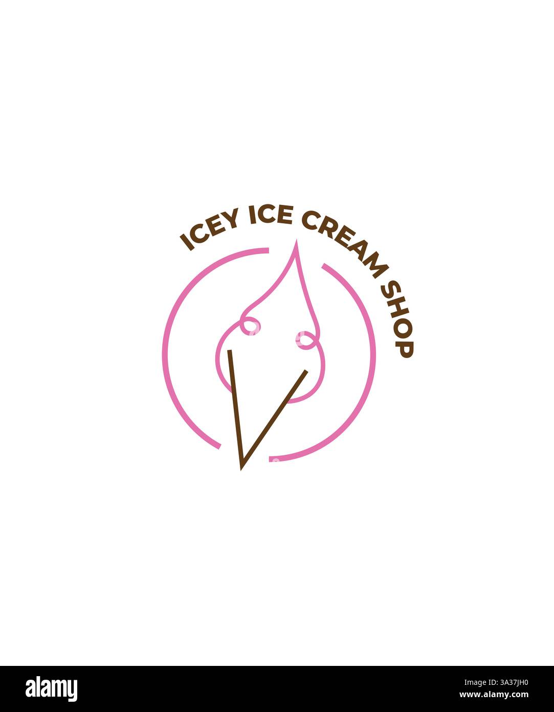 design del cono per gelato, vettore del logo del gelato Illustrazione Vettoriale