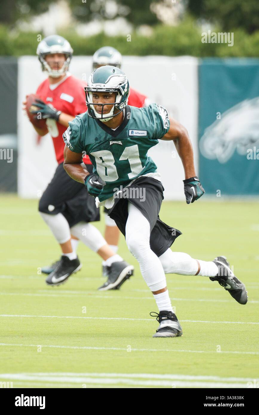 26 luglio 2014: Il wide receiver dei Philadelphia Eagles Jordan Matthews (81) in azione durante il Philadelphia Eagles Training Camp al NovaCare Complex di Philadelphia, Pennsylvania. (Immagine di credito: © Chris Szagola/Cal Sport Media/ZUMAPRESS.com) Foto Stock