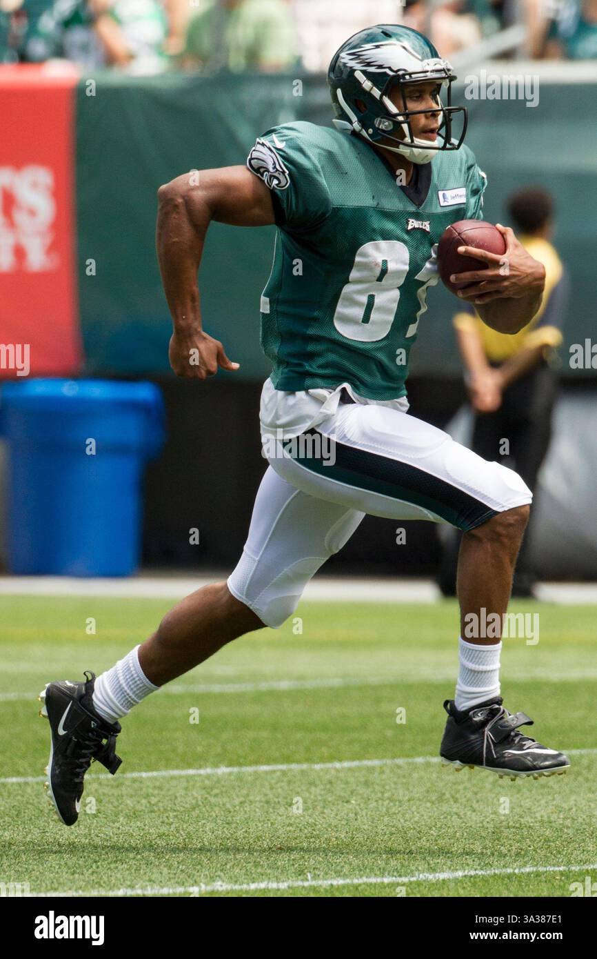 28 luglio 2014: Il wide receiver dei Philadelphia Eagles Jordan Matthews (81) in azione durante il Philadelphia Eagles Training Camp al Lincoln Financial Field di Philadelphia, Pennsylvania. (Immagine di credito: © Chris Szagola/Cal Sport Media/ZUMAPRESS.com) Foto Stock