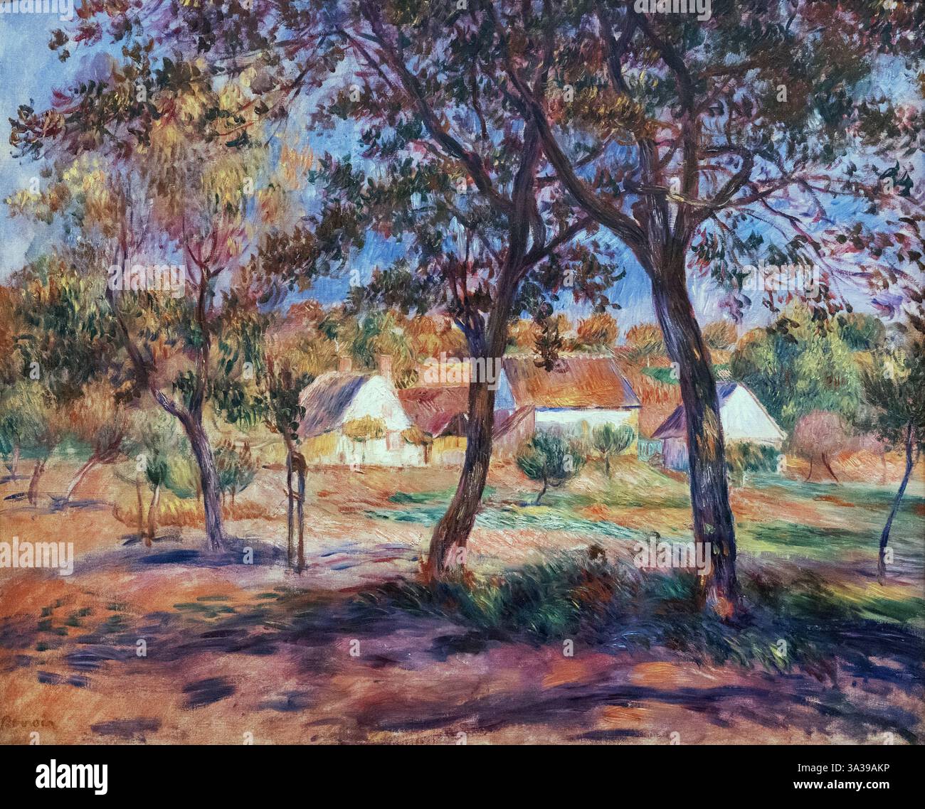 Pittura Pierre Auguste Renoir; Renoir, periferia di Pont-Aven; 1888-90; dipinti impressionisti francesi degli anni '1800; paesaggio impressionista del XIX secolo Foto Stock