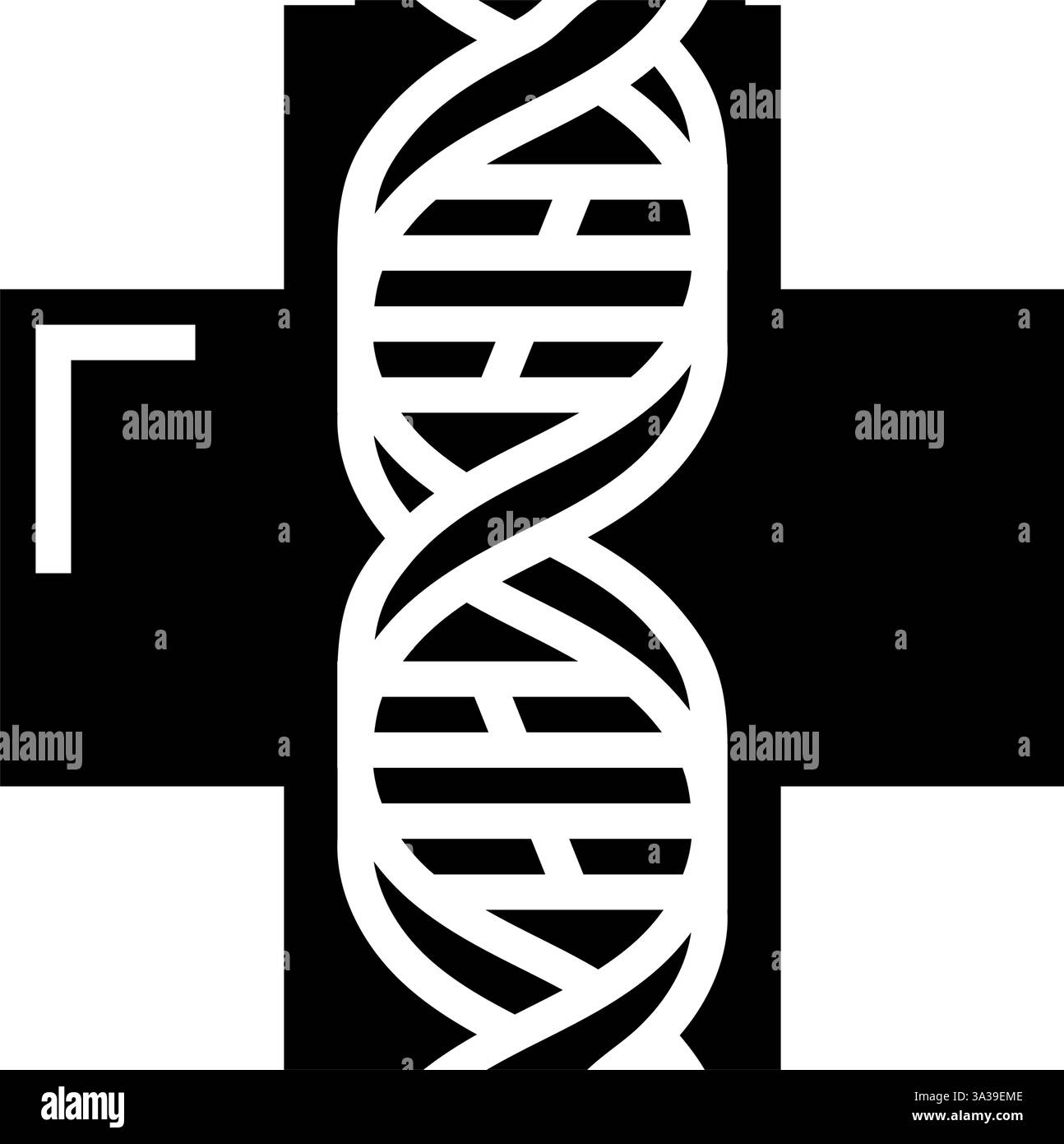illustrazione del vettore dell'icona del glifo della medicina genetica Illustrazione Vettoriale