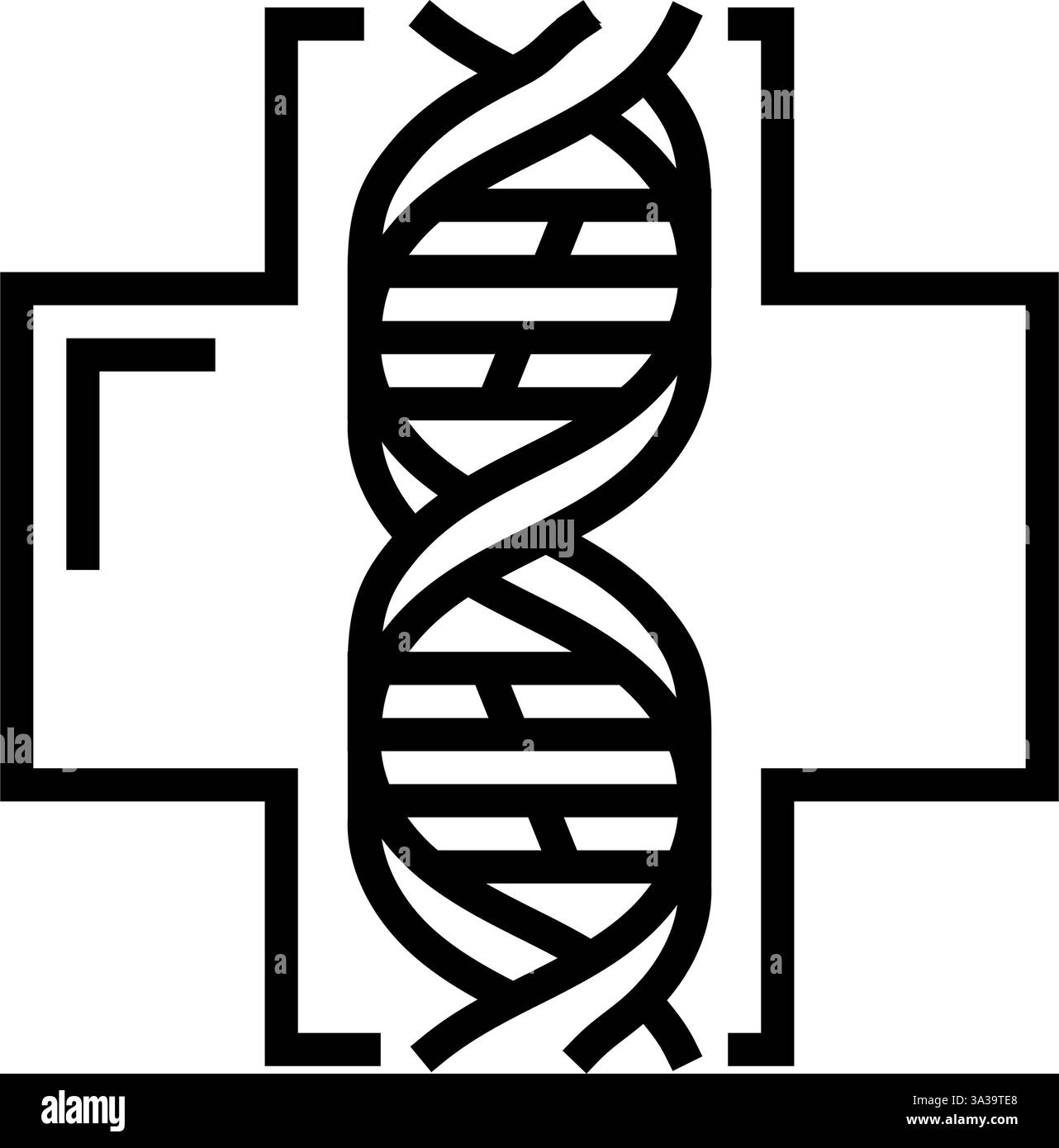 illustrazione vettoriale dell'icona della linea di medicina basata sulla genetica Illustrazione Vettoriale