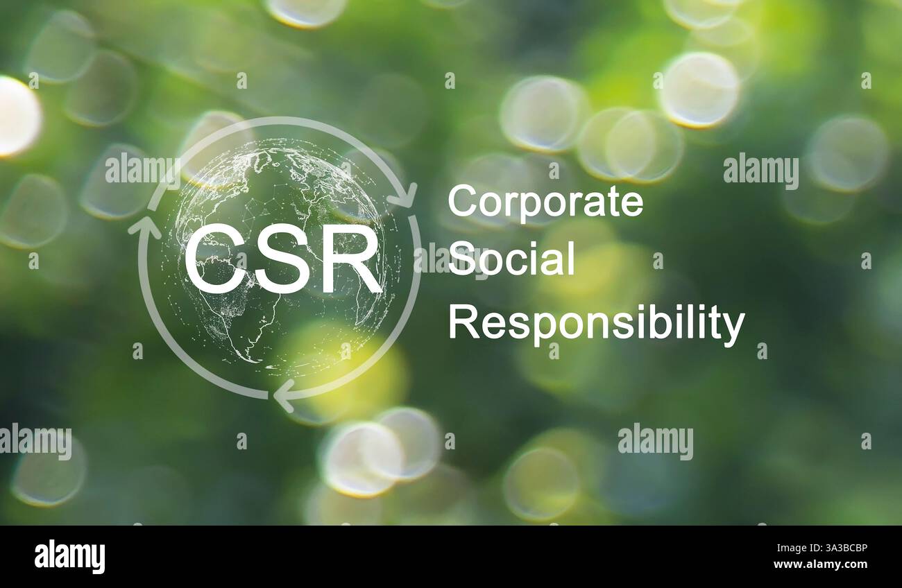 Responsabilità sociale e aziendale della CSR in un contesto di natura aziendale verde Foto Stock