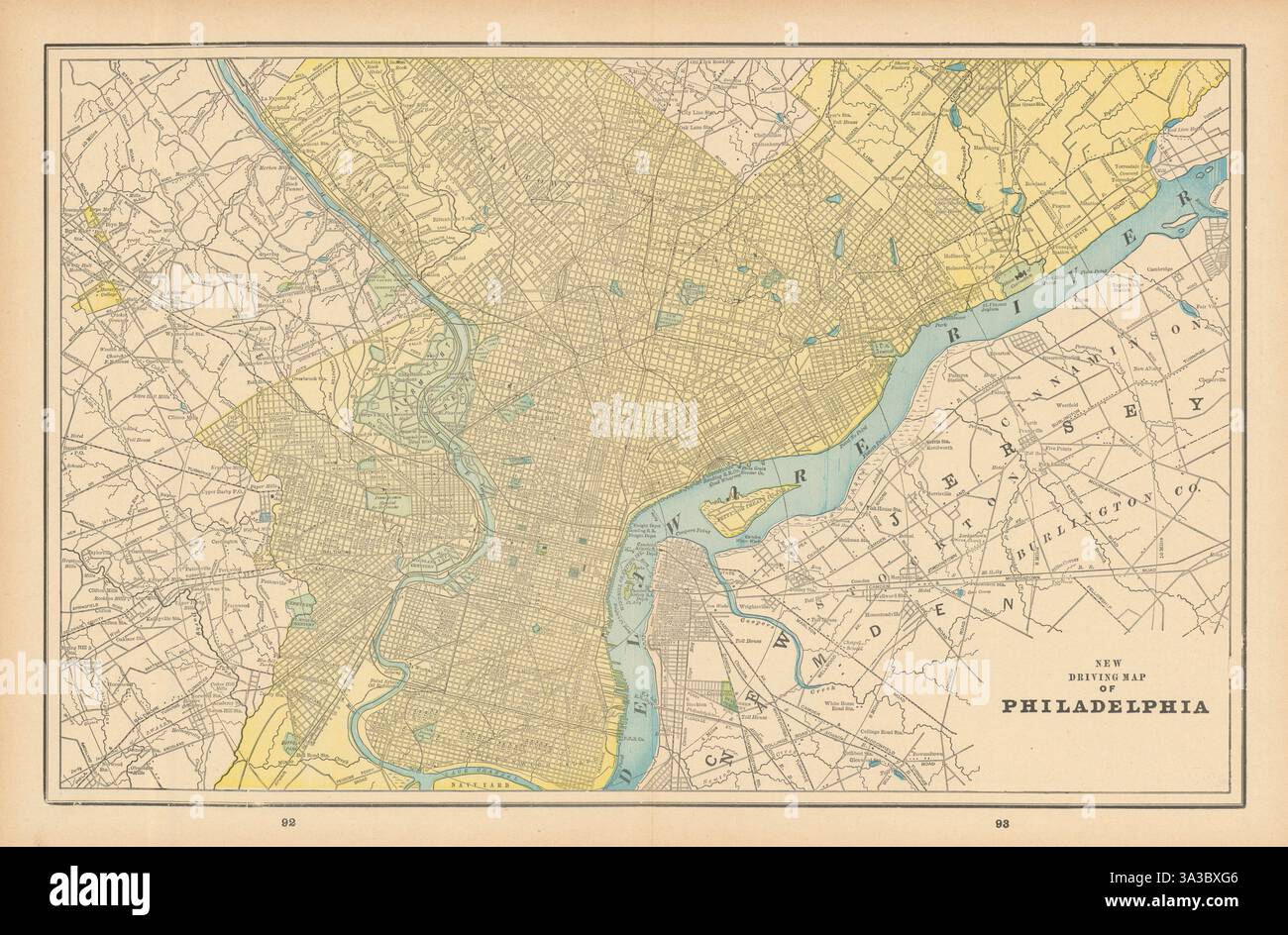 Nuova cartina della città di Filadelfia. Pennsylvania. CAVOLO 1894 Foto Stock