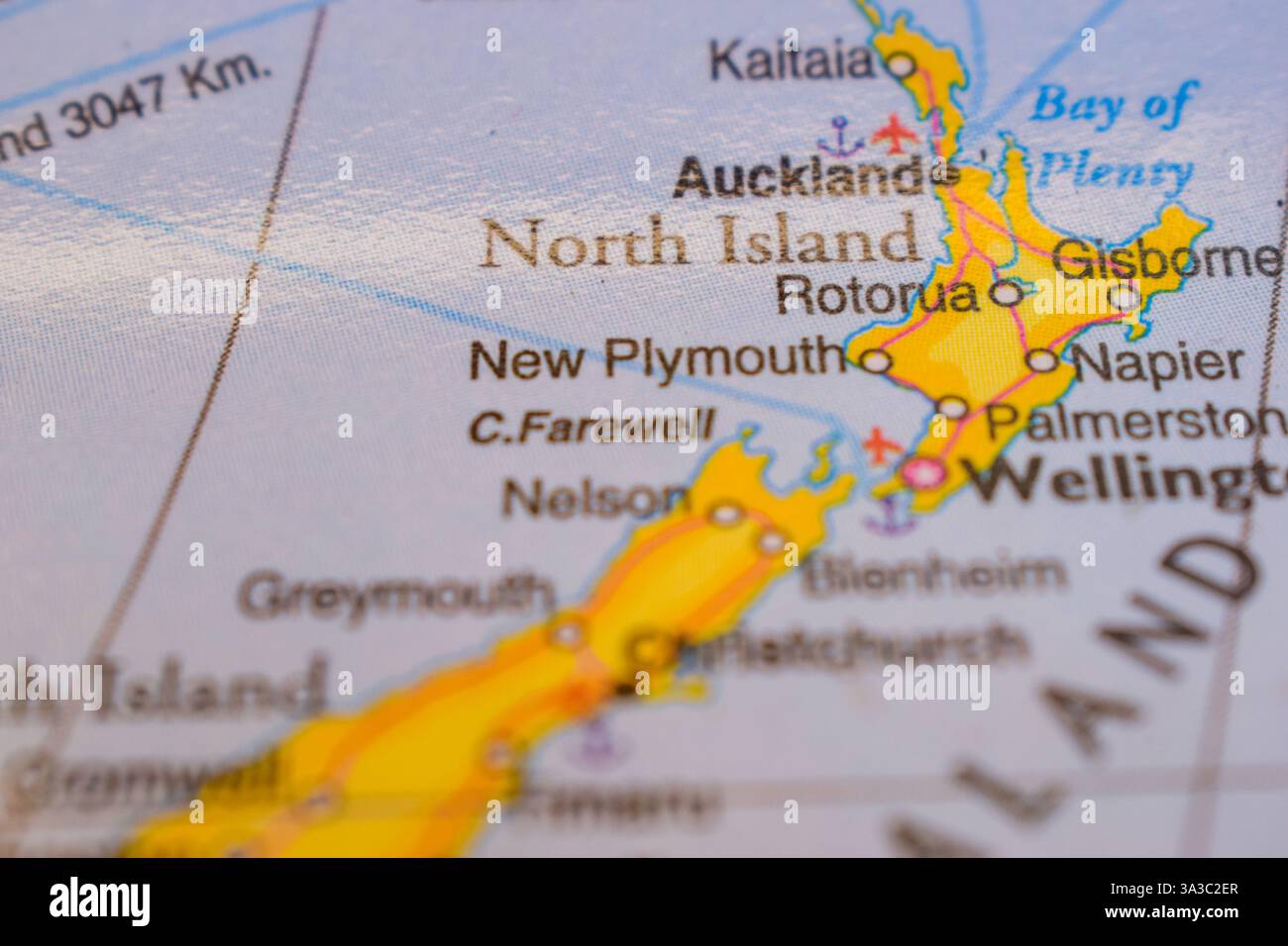New Plymouth sulla Mappa mondiale - Mappa geopolitica Foto Stock