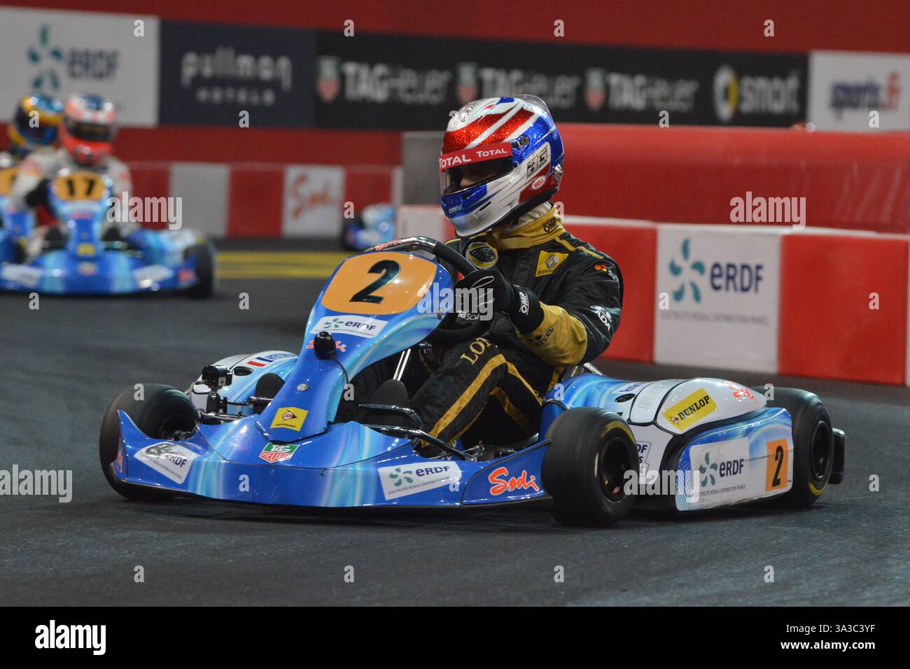 Romain Grosjean, FESR Kart Masters 2011, Bercy Arena, Parigi. Foto Stock