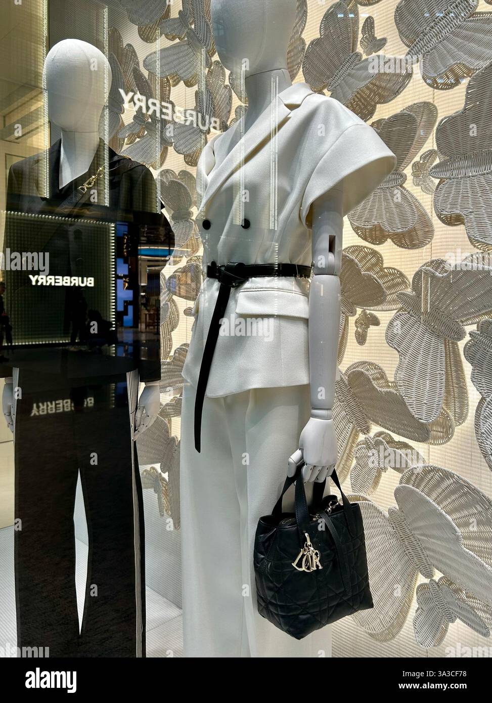 Taipei, Taiwan, interno, primo piano, viste, centro commerciale moderno, negozio di abbigliamento di lusso Dior, esposizione, a Taipei 101, Bags, LVMH - Immagine stock catturata con smartphone