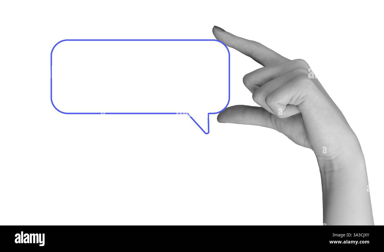 Lavagna a bolla per commenti. Design carino con simboli di chiacchiere, votazioni e pettegolezzi. Modello di comunicazione aziendale con fulmini, sorpresa e discussioni Foto Stock