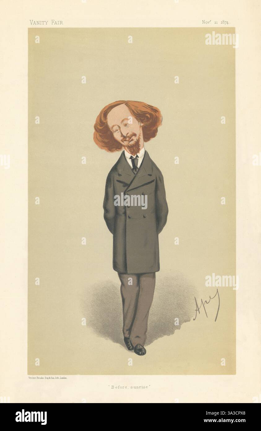 FUMETTO DI SPIONAGGIO Algernon Charles Swinburne "prima dell'alba" Poets 1874 Foto Stock
