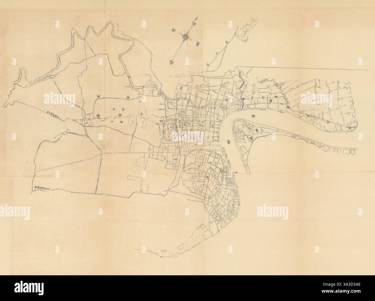 Piano cittadino in lingua cinese di Shanghai, dopo Charles Mayne/Waterlow 1904 mappa Foto Stock