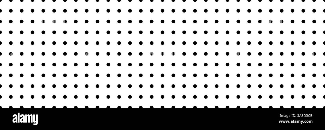 Texture vettoriale senza cuciture per nota o notebook. Carta bianca con motivo a pois nero. Perfetto per cancelleria, scrapbooking, planner e digitale. Illustrazione Vettoriale