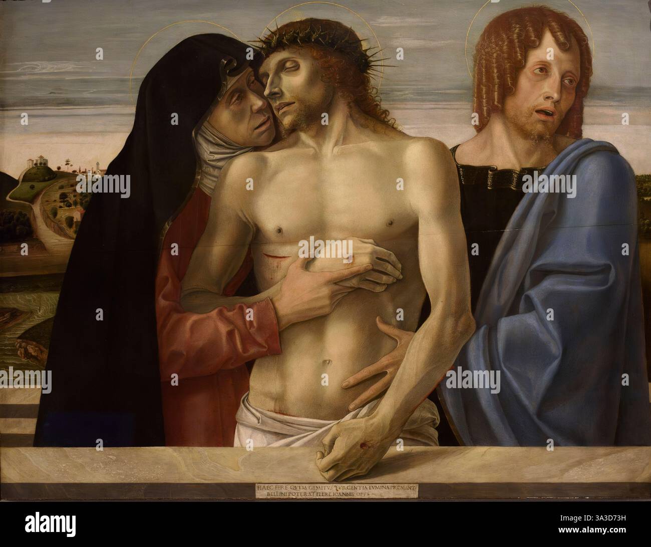 Giovanni Bellini (1435 - 1516), Pietà, ca. 1460. Tempera su legno. Foto Stock