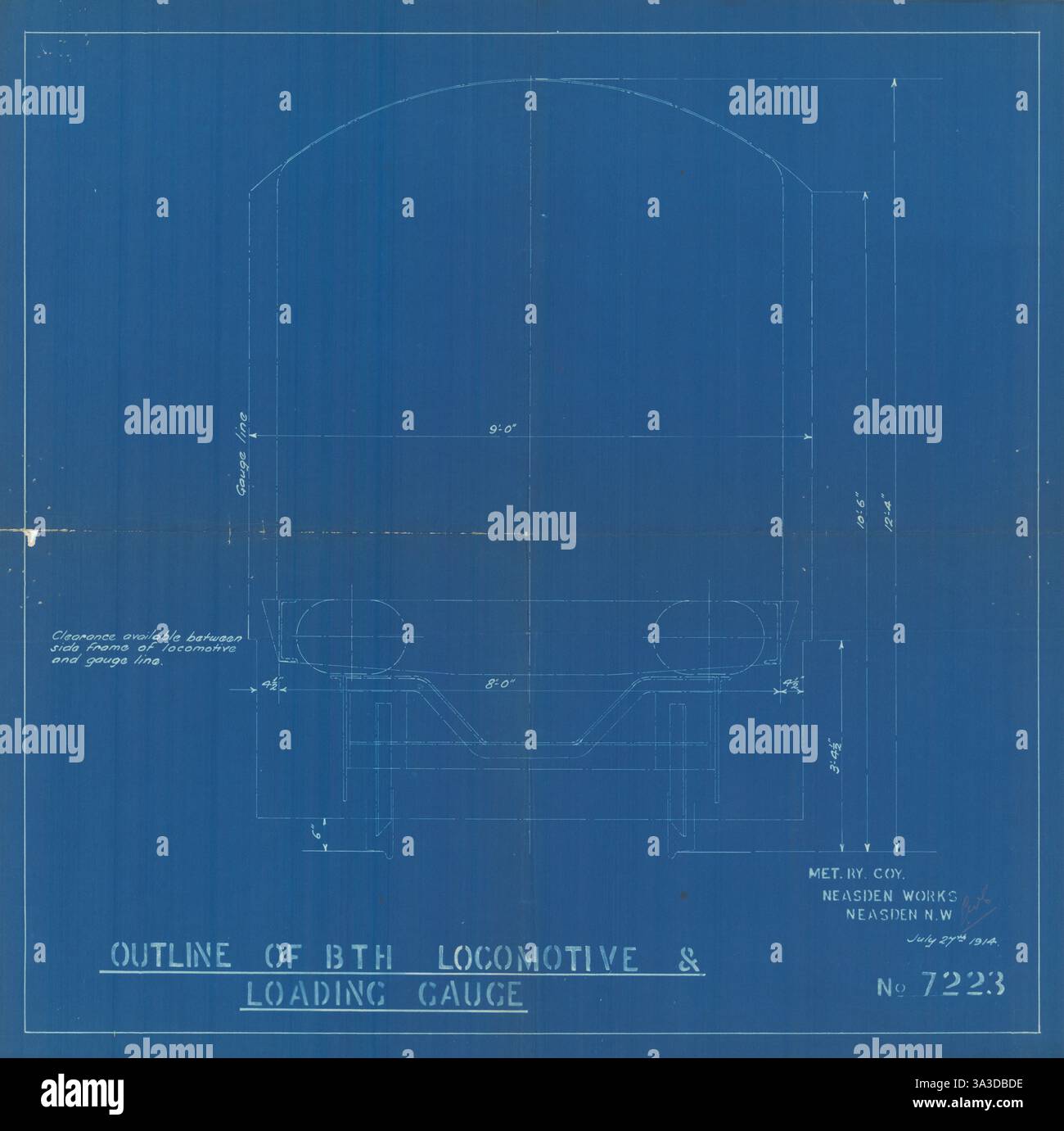 British Thomson-Houston Locomotive per il progetto della Metropolitan Railway 1914 Foto Stock