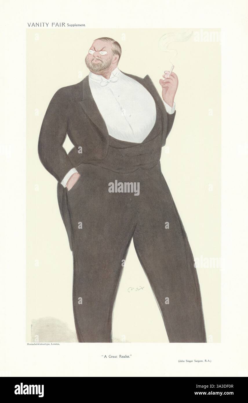 IL CARTONE ANIMATO DI SPIONAGGIO John Singer Sargent 'A Great Realist'. Artista 1909 Foto Stock