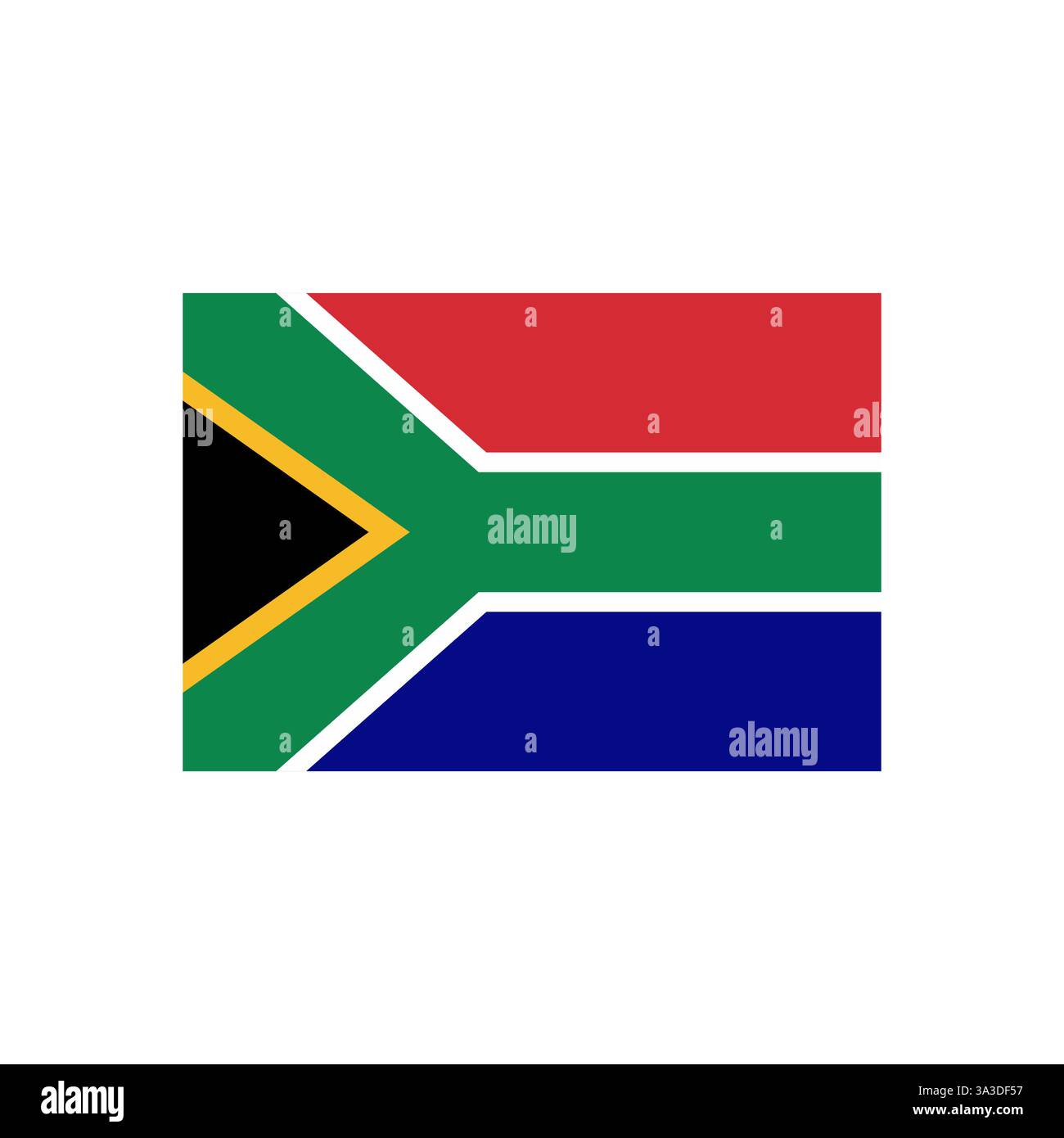 Bandiera nazionale del Sudafrica. Illustrazione vettoriale della bandiera del paese sudafricano isolata su bianco Illustrazione Vettoriale