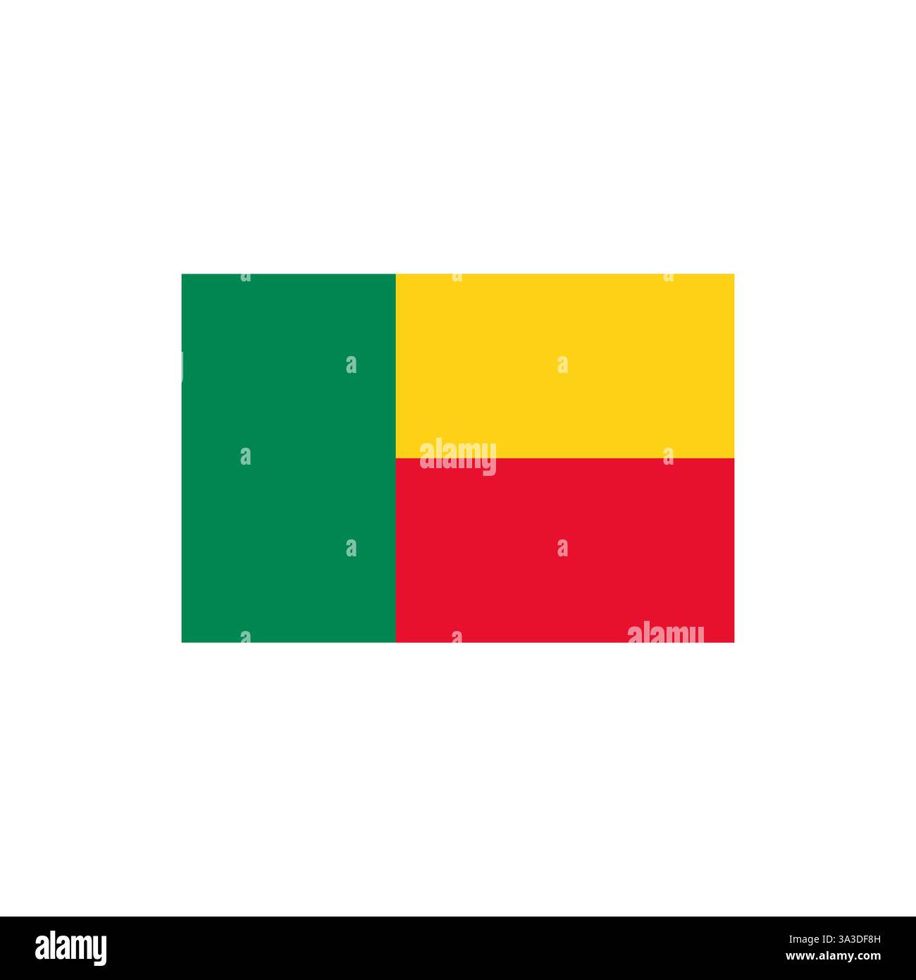 Bandiera nazionale del paese del Benin illustrazione vettoriale isolata su bianco Illustrazione Vettoriale