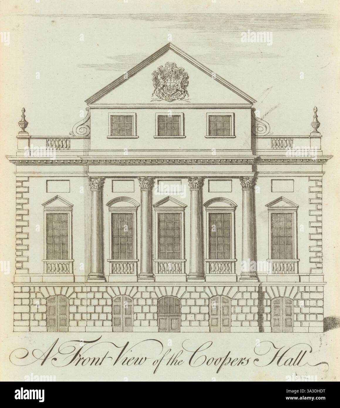 Vista frontale di Coopers Hall, Bristol. Ora la stampa dell'Old Vic Theatre 1789 Foto Stock