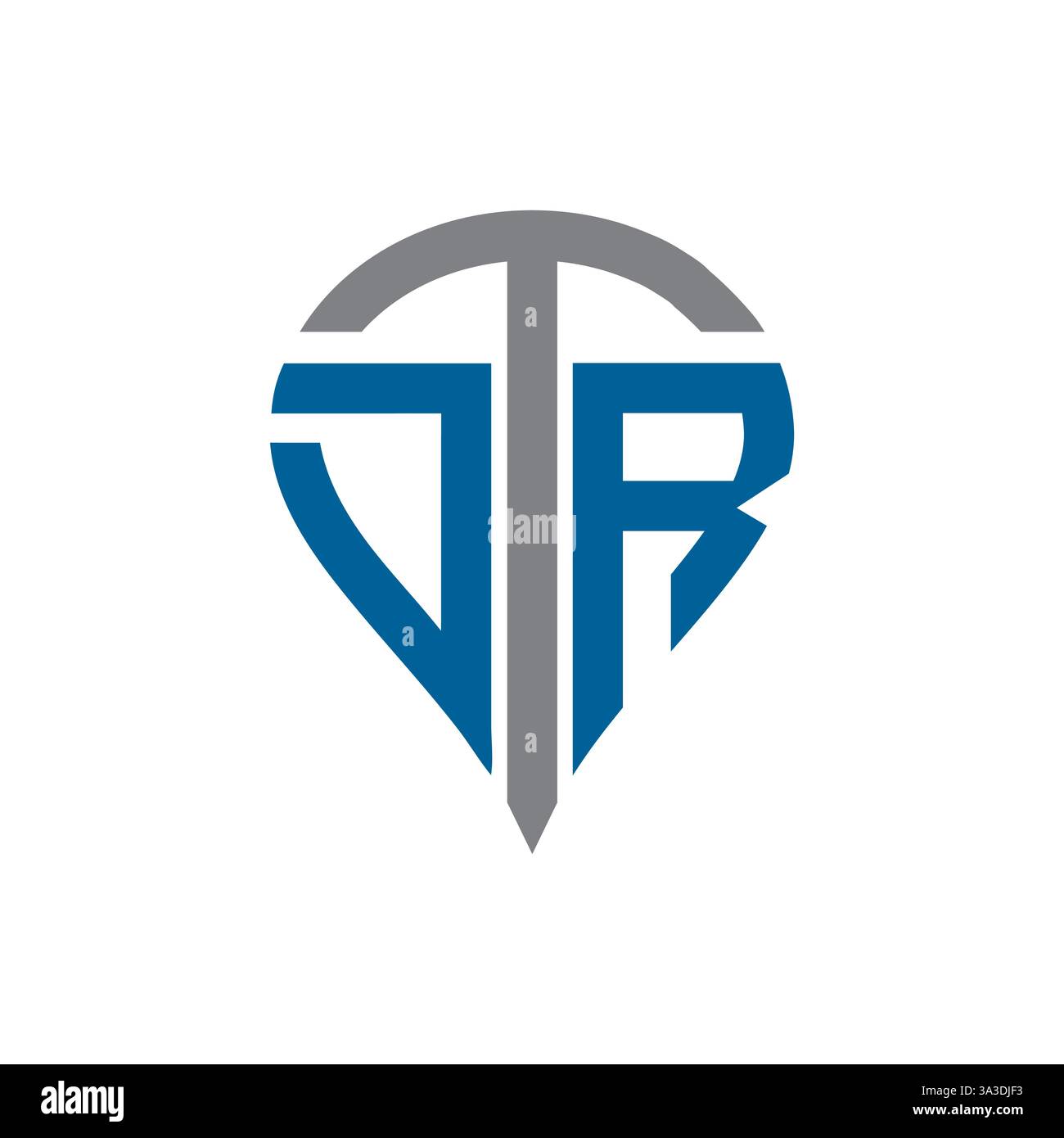 DTR esclusivo design moderno con iniziali geometriche astratte e piatte con logo Vector Letter. Logo monogramma DTR. Illustrazione Vettoriale