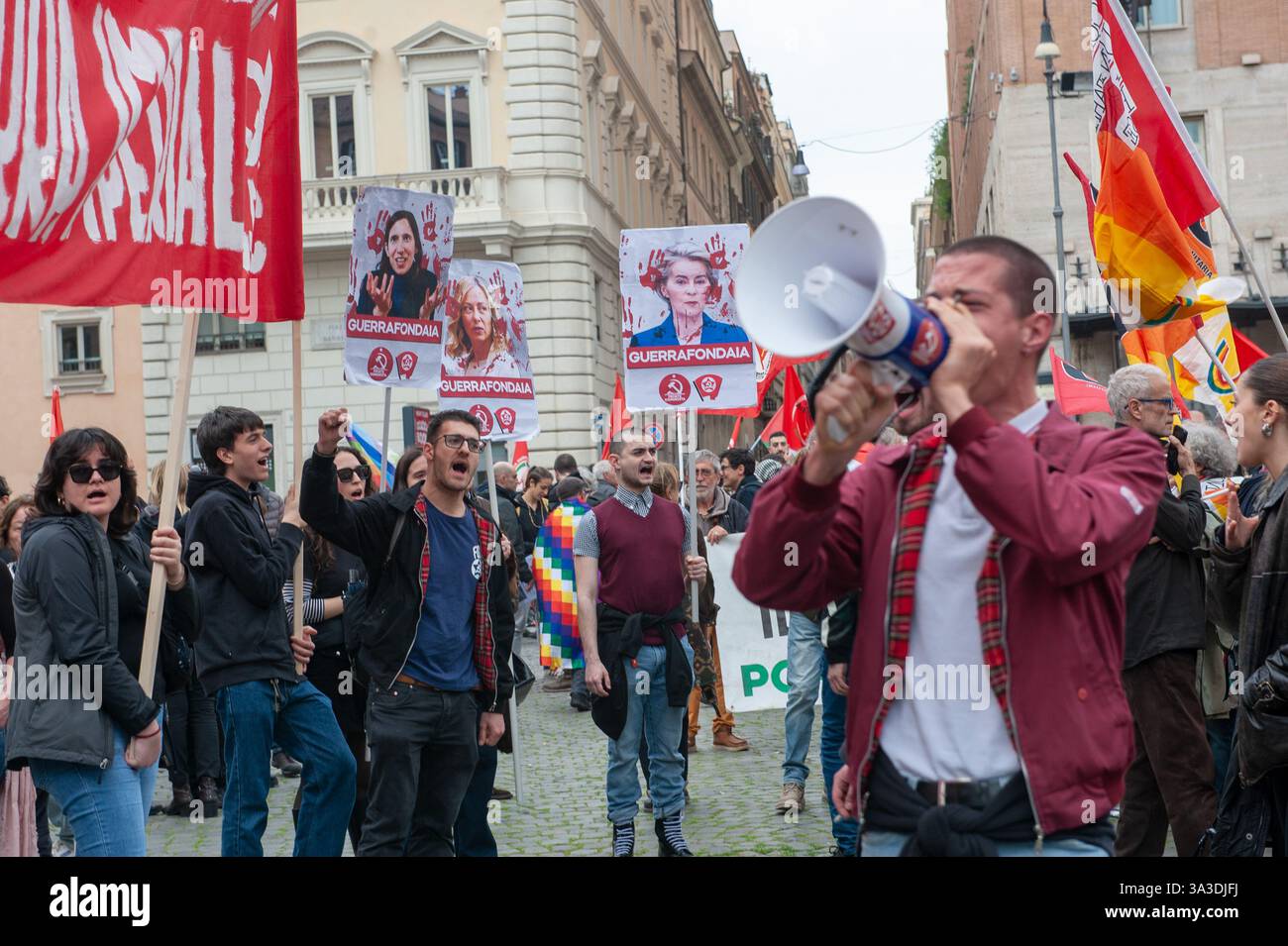 Roma, Italia, 15 marzo 2025: Manifestazione per la pace e contro la politica europea degli armamenti. © Andrea Sabbadini crediti: andrea sabbadini/Alamy Live News Foto Stock