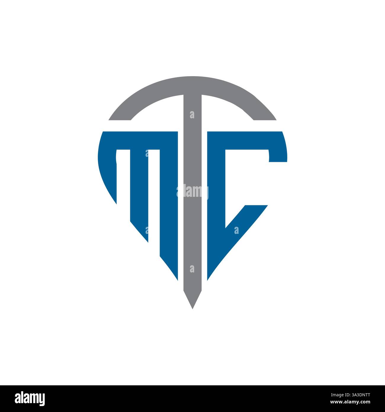 Design esclusivo di MTC con iniziali geometriche astratte e piatte e logo Vector Letter. Logo monogramma MTC. Illustrazione Vettoriale