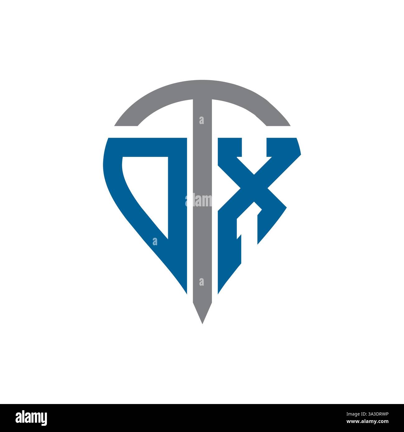 Design esclusivo di OTX, con iniziali geometriche astratte e piatte, lettera vettoriale e logo. Logo monogramma OTX. Illustrazione Vettoriale