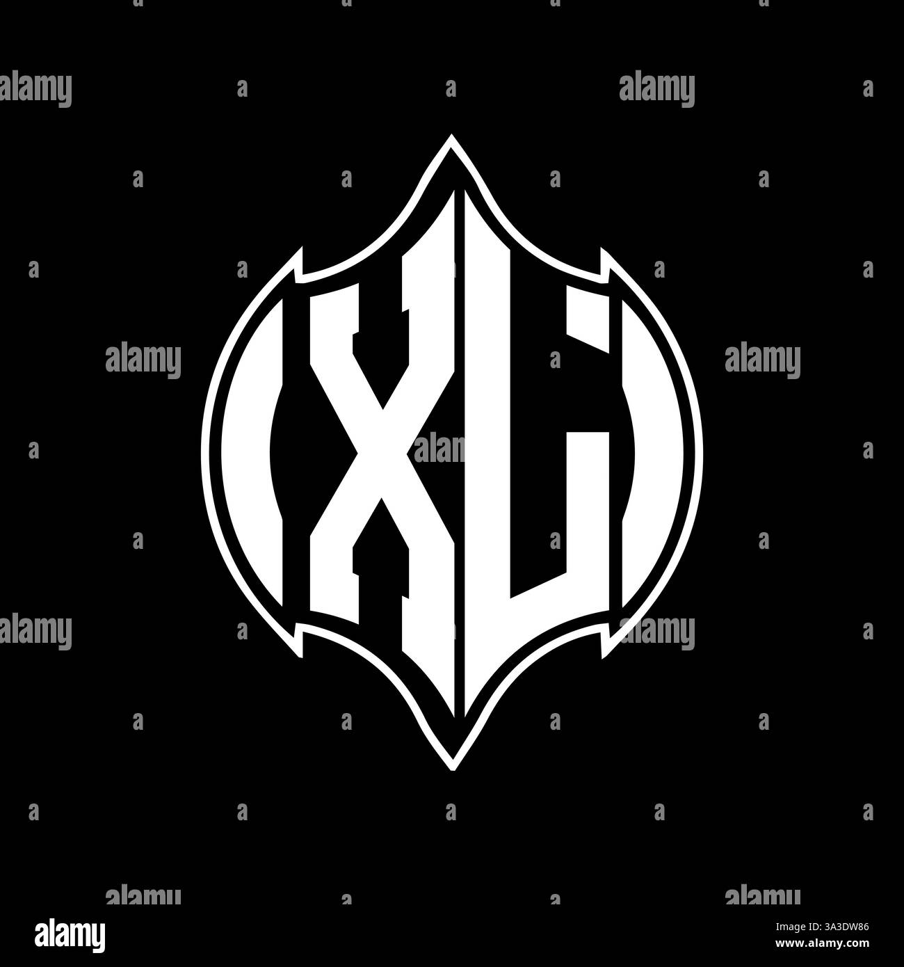Design esclusivo XL con iniziali geometriche astratte e moderne, lettera vettoriale e logo. Illustrazione Vettoriale