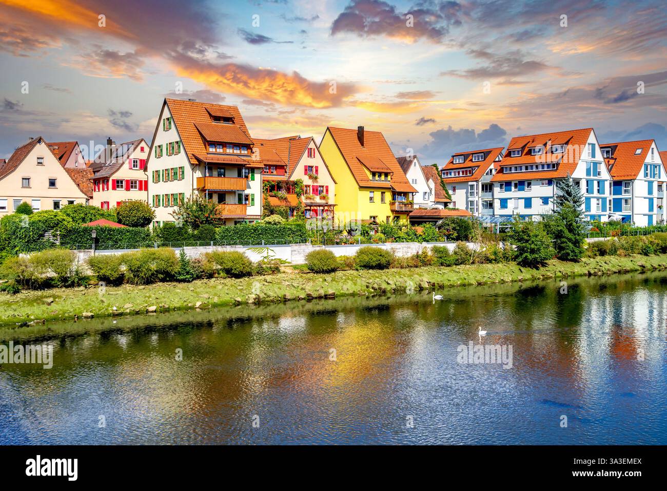 Città vecchia di Rottenburg am Neckar, Germania Foto Stock