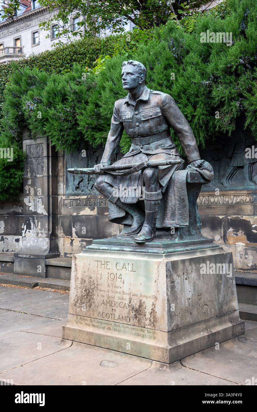 Scottish American Memorial, Princes Street Gardens, Edimburgo, Scozia Foto Stock