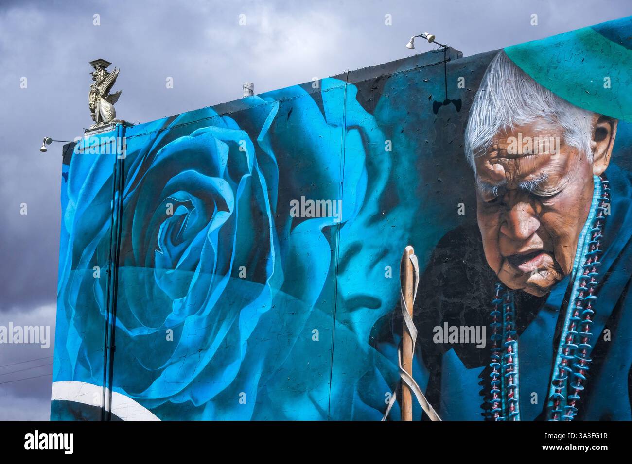 Murale al Turquoise Museum di Albuquerque, New Mexico, USA Foto Stock