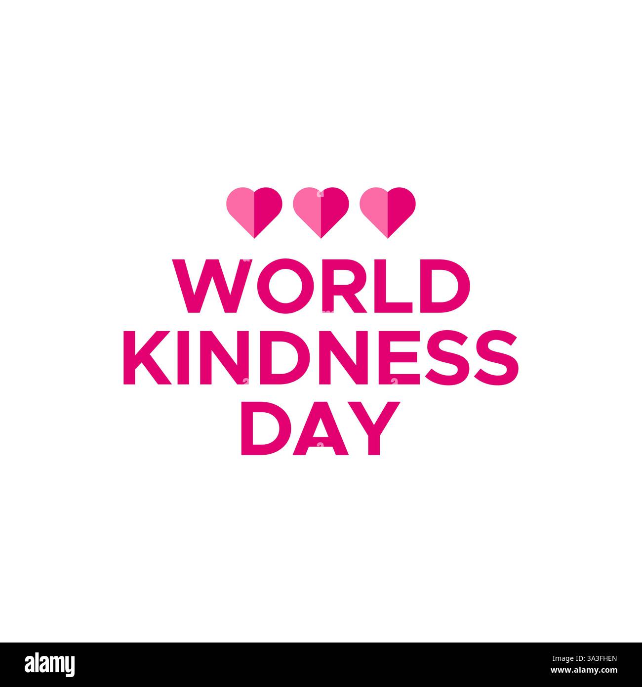 World Kindness Day Typography with Hearts Concept Be Kind Awareness and Holiday Celebration. vettore isolato Illustrazione Vettoriale