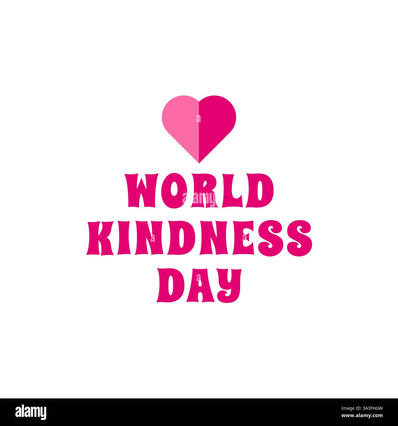Testo con il cuore per la consapevolezza e la celebrazione delle vacanze per il giorno della gentilezza del mondo. isolato su bianco Illustrazione Vettoriale