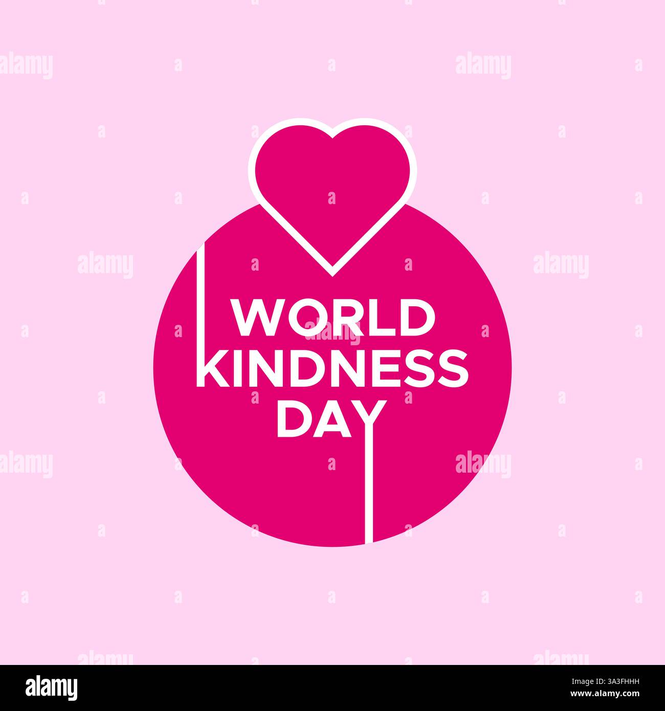 Scritta tipografica World Kindness Day testo con icona a forma di cuore logo circolare concetto isolato Illustrazione Vettoriale