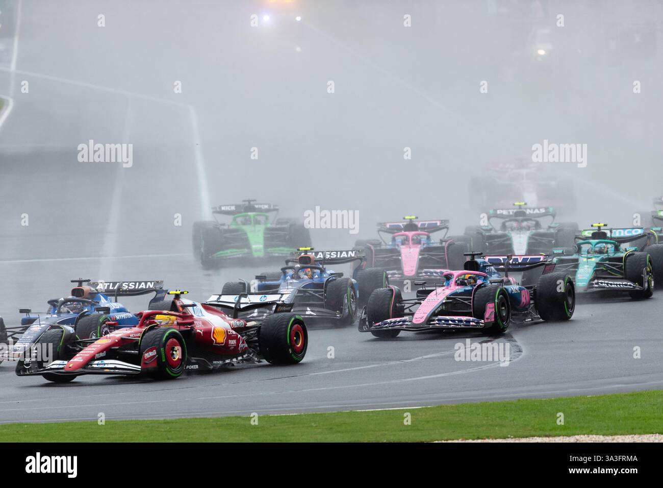 Albert Park, Australia, 16 marzo 2025. La gara inizia durante il Gran Premio d'Australia Louis Vuitton di Formula 1 2025 al Melbourne Grand Prix Circuit il 16 marzo 2025 ad Albert Park, Australia. Crediti: Dave Hewison/Speed Media/Alamy Live News Foto Stock
