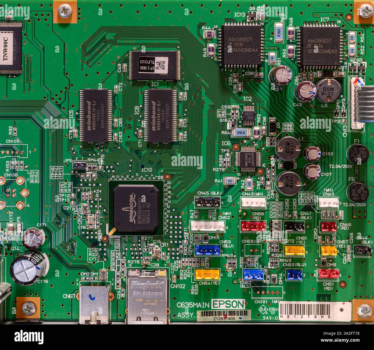 Parte del circuito stampato in una stampante Epson 3880 Foto Stock