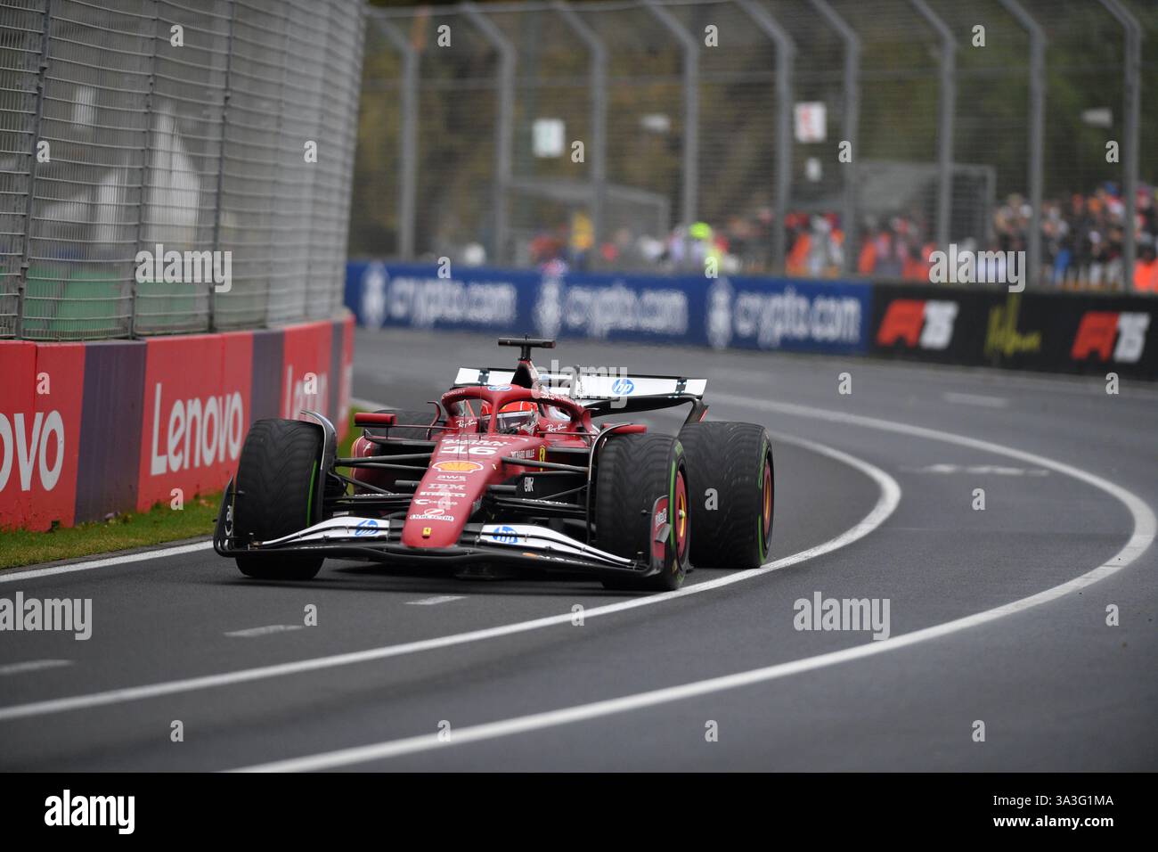 MELBOURNE, AUSTRALIA 16 marzo 2025. Nella foto: Il pilota di Formula 1 della Ferrari Charles Leclerc (MCO) 16 al Gran Premio d'Australia di Formula 1 Louis Vuitton 2025 Karl Phillipson / Alamy Live News Foto Stock
